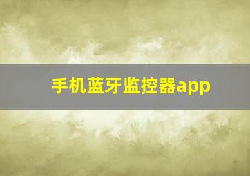 手机蓝牙监控器app