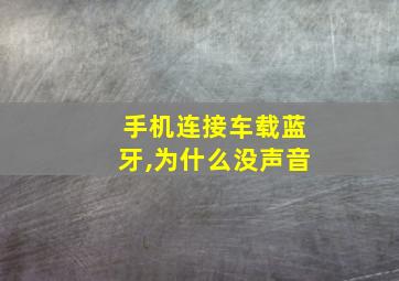 手机连接车载蓝牙,为什么没声音