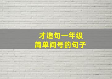 才造句一年级简单问号的句子