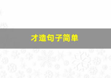 才造句子简单