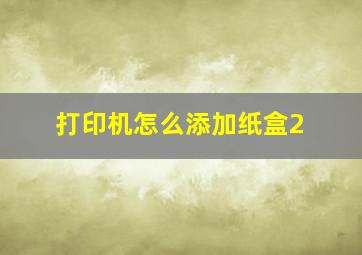 打印机怎么添加纸盒2