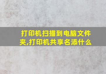 打印机扫描到电脑文件夹,打印机共享名添什么