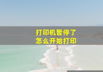 打印机暂停了怎么开始打印