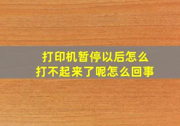 打印机暂停以后怎么打不起来了呢怎么回事