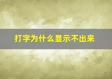 打字为什么显示不出来