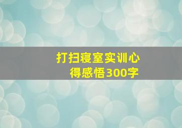 打扫寝室实训心得感悟300字