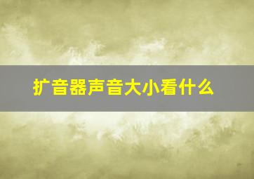 扩音器声音大小看什么