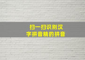 扫一扫识别汉字拼音精的拼音