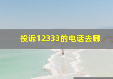 投诉12333的电话去哪