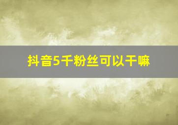 抖音5千粉丝可以干嘛