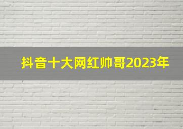 抖音十大网红帅哥2023年