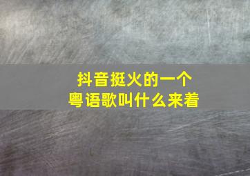 抖音挺火的一个粤语歌叫什么来着