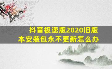 抖音极速版2020旧版本安装包永不更新怎么办