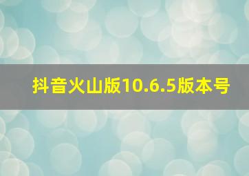 抖音火山版10.6.5版本号