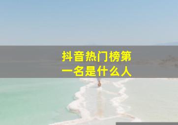 抖音热门榜第一名是什么人