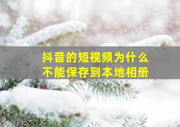 抖音的短视频为什么不能保存到本地相册