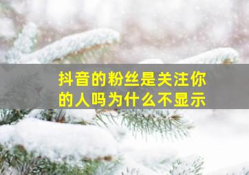 抖音的粉丝是关注你的人吗为什么不显示