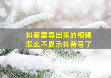 抖音里导出来的视频怎么不显示抖音号了