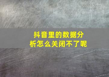 抖音里的数据分析怎么关闭不了呢