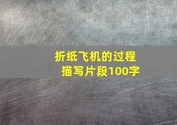 折纸飞机的过程描写片段100字