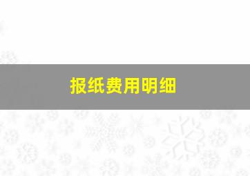 报纸费用明细