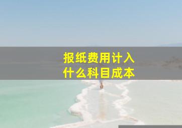 报纸费用计入什么科目成本