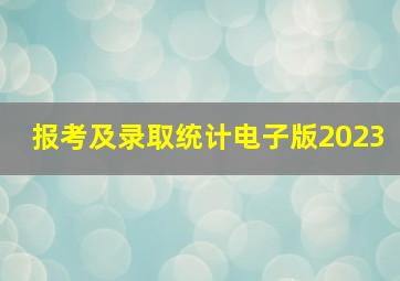 报考及录取统计电子版2023