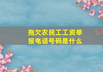 拖欠农民工工资举报电话号码是什么