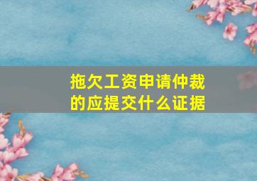 拖欠工资申请仲裁的应提交什么证据