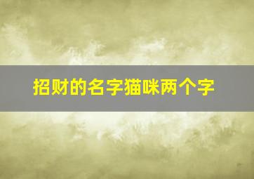 招财的名字猫咪两个字