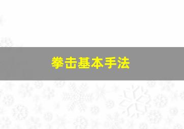 拳击基本手法