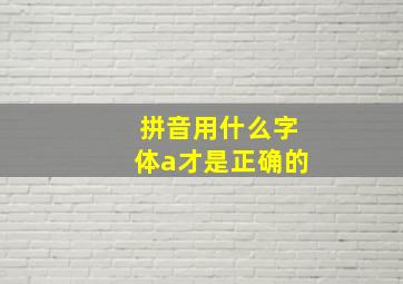 拼音用什么字体a才是正确的