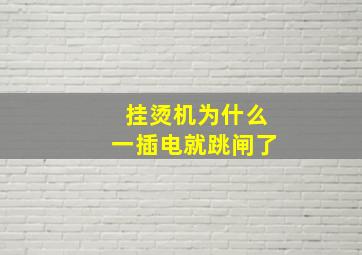 挂烫机为什么一插电就跳闸了