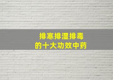 排寒排湿排毒的十大功效中药