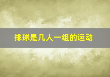 排球是几人一组的运动