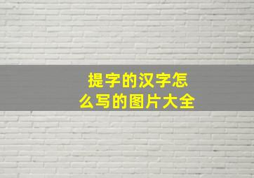 提字的汉字怎么写的图片大全