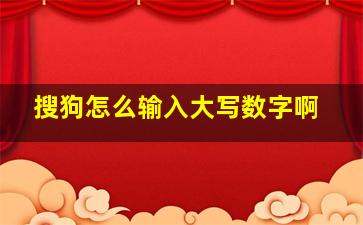 搜狗怎么输入大写数字啊