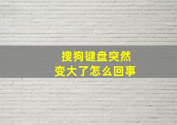 搜狗键盘突然变大了怎么回事