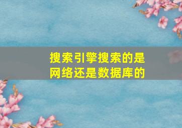 搜索引擎搜索的是网络还是数据库的