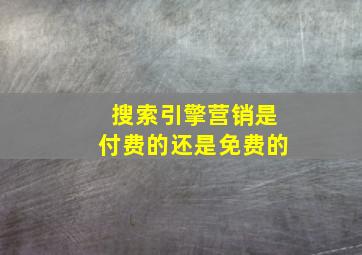 搜索引擎营销是付费的还是免费的