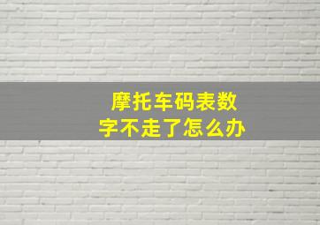 摩托车码表数字不走了怎么办