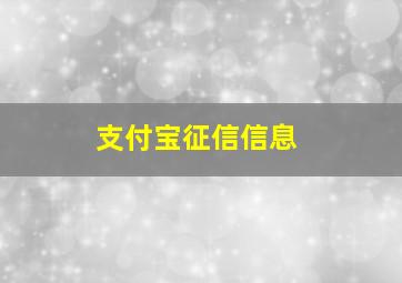 支付宝征信信息