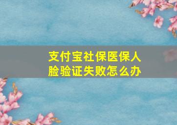 支付宝社保医保人脸验证失败怎么办