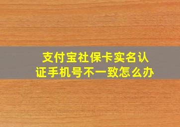 支付宝社保卡实名认证手机号不一致怎么办