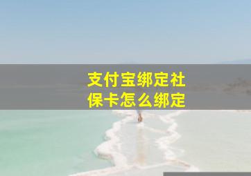 支付宝绑定社保卡怎么绑定