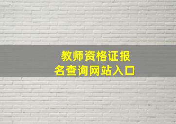 教师资格证报名查询网站入口