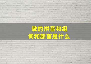 敬的拼音和组词和部首是什么