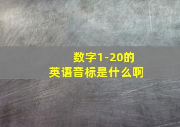 数字1-20的英语音标是什么啊