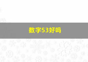 数字53好吗