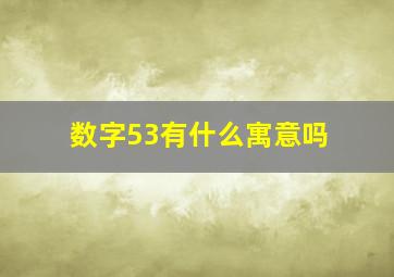 数字53有什么寓意吗